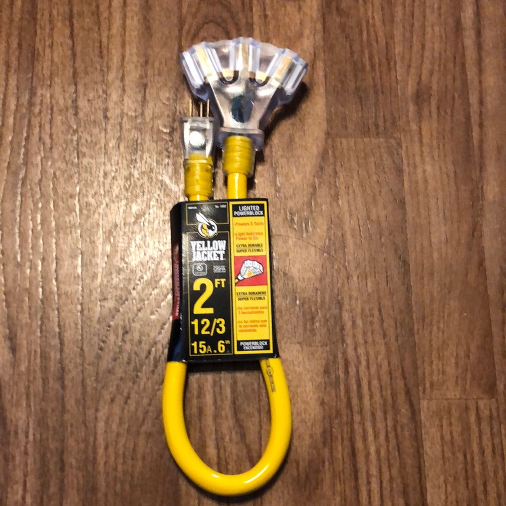 Yellow Jacket Lighted Powerblock 12/3 Powers 3 Tools 2ft Long